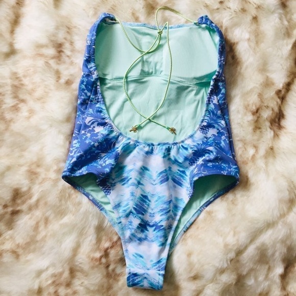 Victoria's Secret Blue Pineapple Bathing Suit - Picture 3 of 10